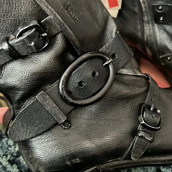 Women's Black Leather Boots - Picture 7 of 14